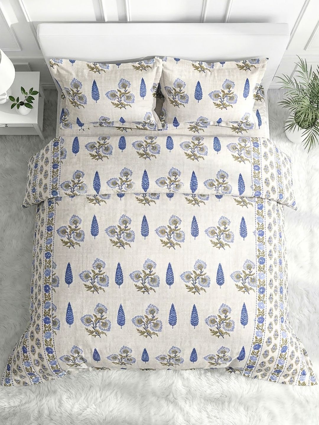 Pure Cotton King Size Bedsheet Set with 2 Pillow Covers - Dusky Plum