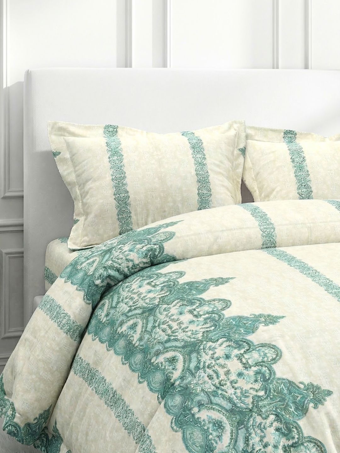 Pure Cotton King Size Bedsheet Set with 2 Pillow Covers - Beige