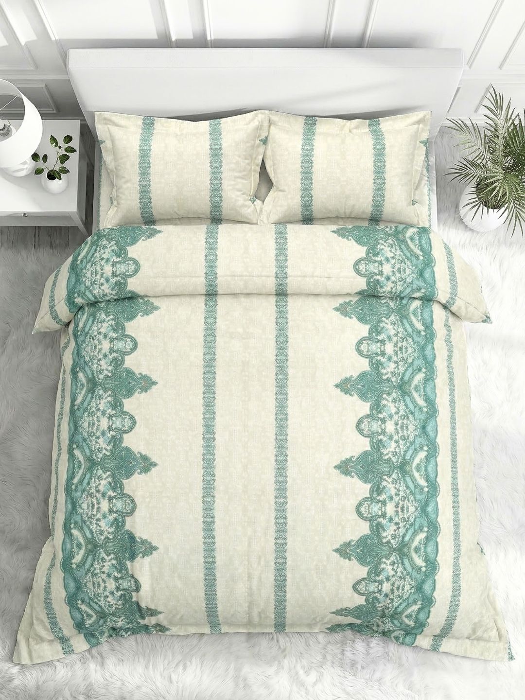 Pure Cotton King Size Bedsheet Set with 2 Pillow Covers - Beige