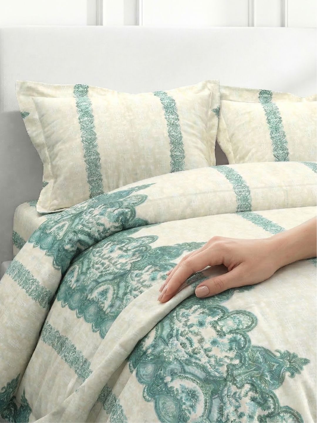 Pure Cotton King Size Bedsheet Set with 2 Pillow Covers - Beige