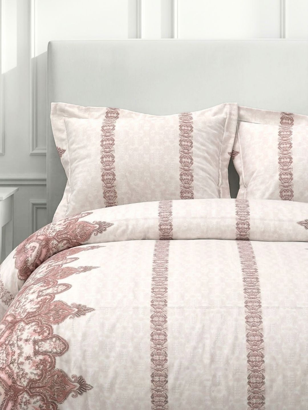 Pure Cotton King Size Bedsheet Set with 2 Pillow Covers - Powder Pink