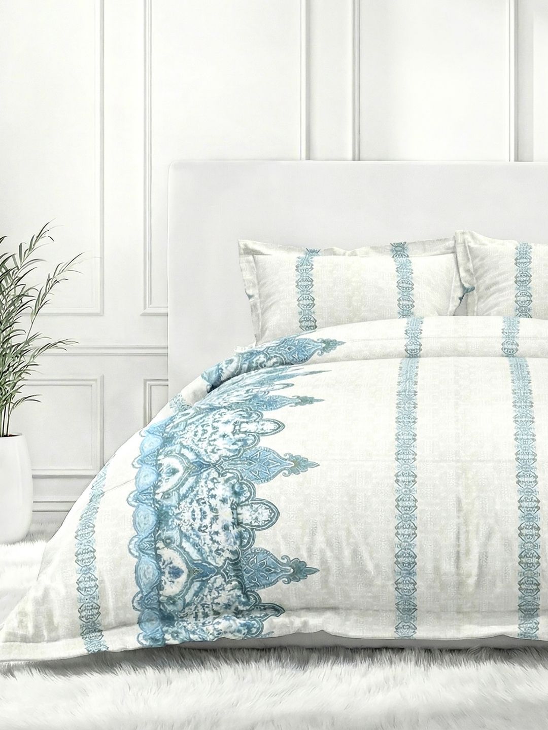 Pure Cotton King Size Bedsheet Set with 2 Pillow Covers - Soft Grey