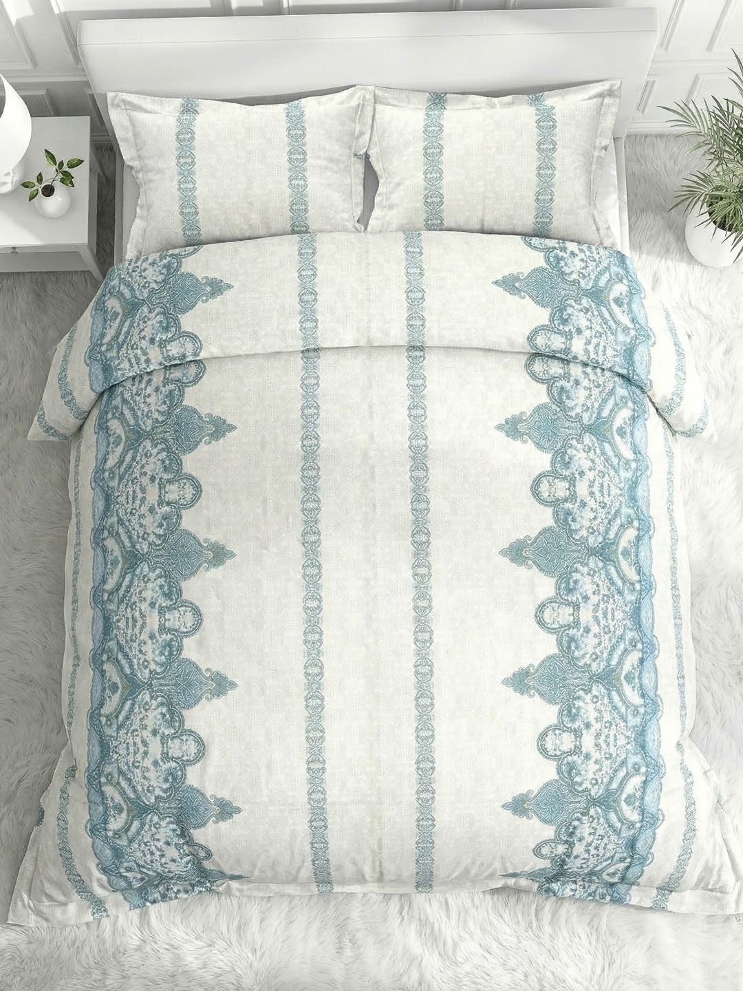 Pure Cotton King Size Bedsheet Set with 2 Pillow Covers - Soft Grey