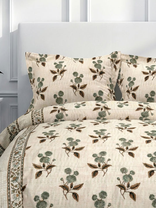 Pure Cotton King Size Bedsheet Set with 2 Pillow Covers - Taupe Brown