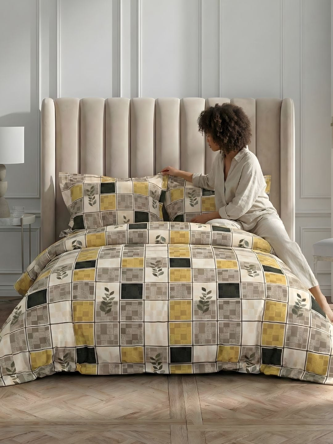 Georgia Double Size Satin Twill Bedsheet Set - Yellow
