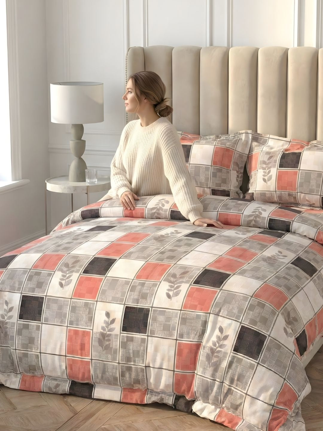 Georgia Double Size Satin Twill Bedsheet Set - Pink